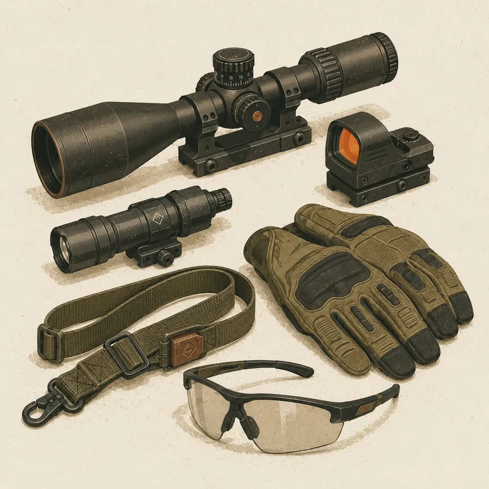 Optics, lights, slings and accessories for custom builds